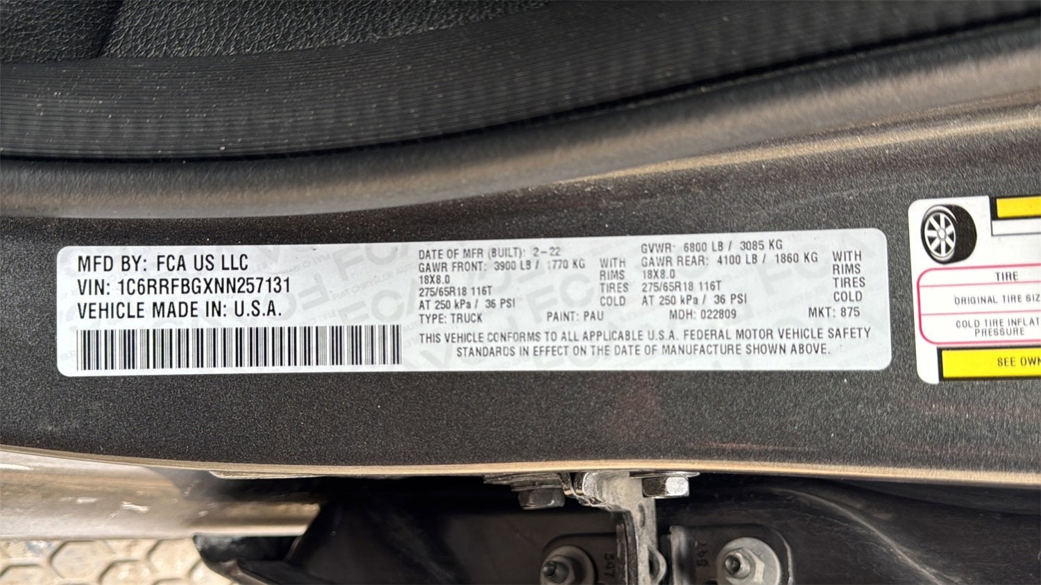 2022 RAM 1500 Big Horn Quad Cab 4x4 6'4" Box