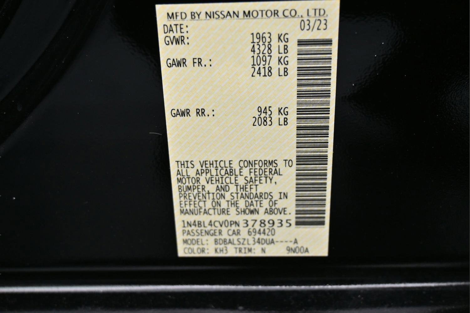 2023 Nissan Altima SR FWD