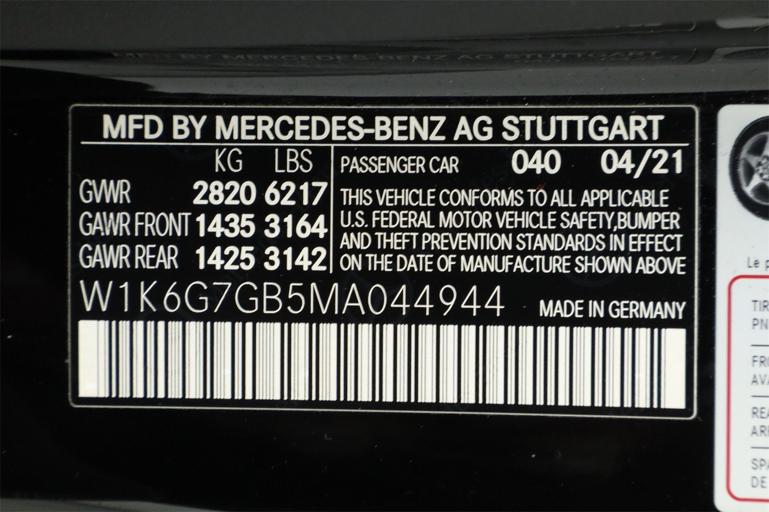 2021 Mercedes-Benz S-Class S 580